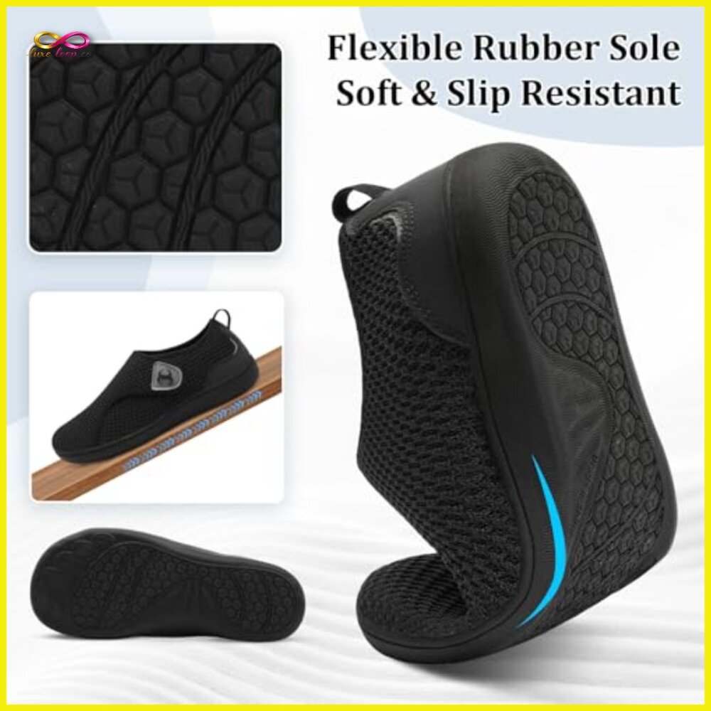 Wide Width Walking Sneakers Adjustable Velcro Str… - image 4